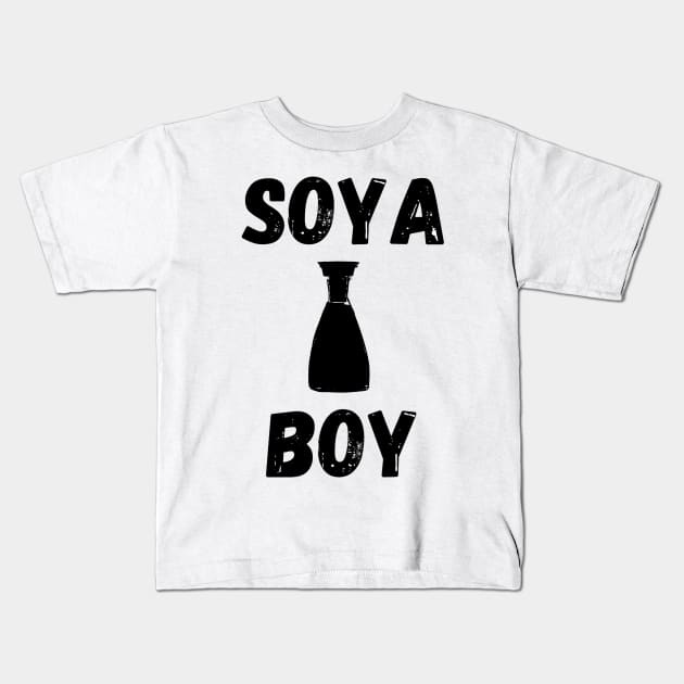 Soya Boy Asian Joke Design Kids T-Shirt by AZNSnackShop